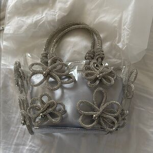 Clear floral handbag